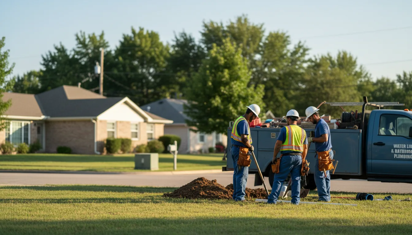 Residential water line and bathroom plumbing service in Mayflower, AR
